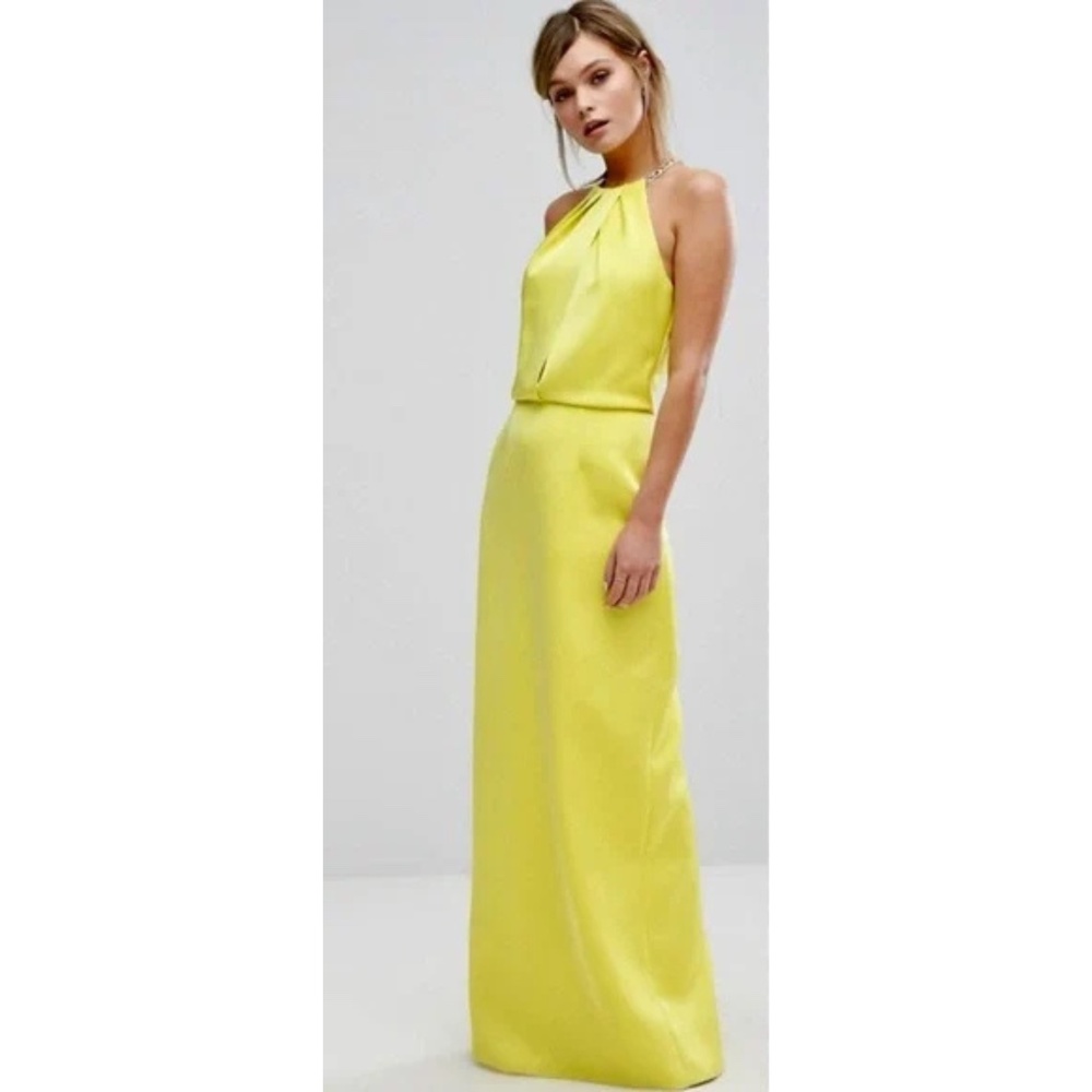 Ted Baker London Angeli Chain Strap Gown in Mid-Green, Sz 12
